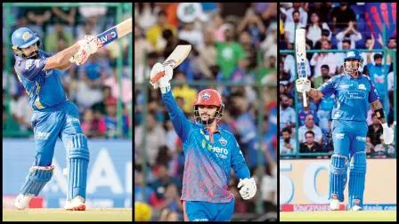 રોહિત શર્મા સમીર રિઝવી અને સૂર્યકુમાર યાદવ