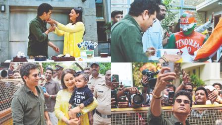 સચિને ઘરની બહાર ફૅન્સ સાથે કરી ૫૩મી વર્ષગાંઠની ઉજવણી