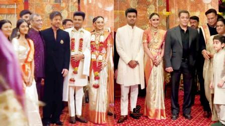સલમાન અને શાહરુખે દુલ્હા-દુલ્હન સાથે તસવીરો ક્લિક કરાવી