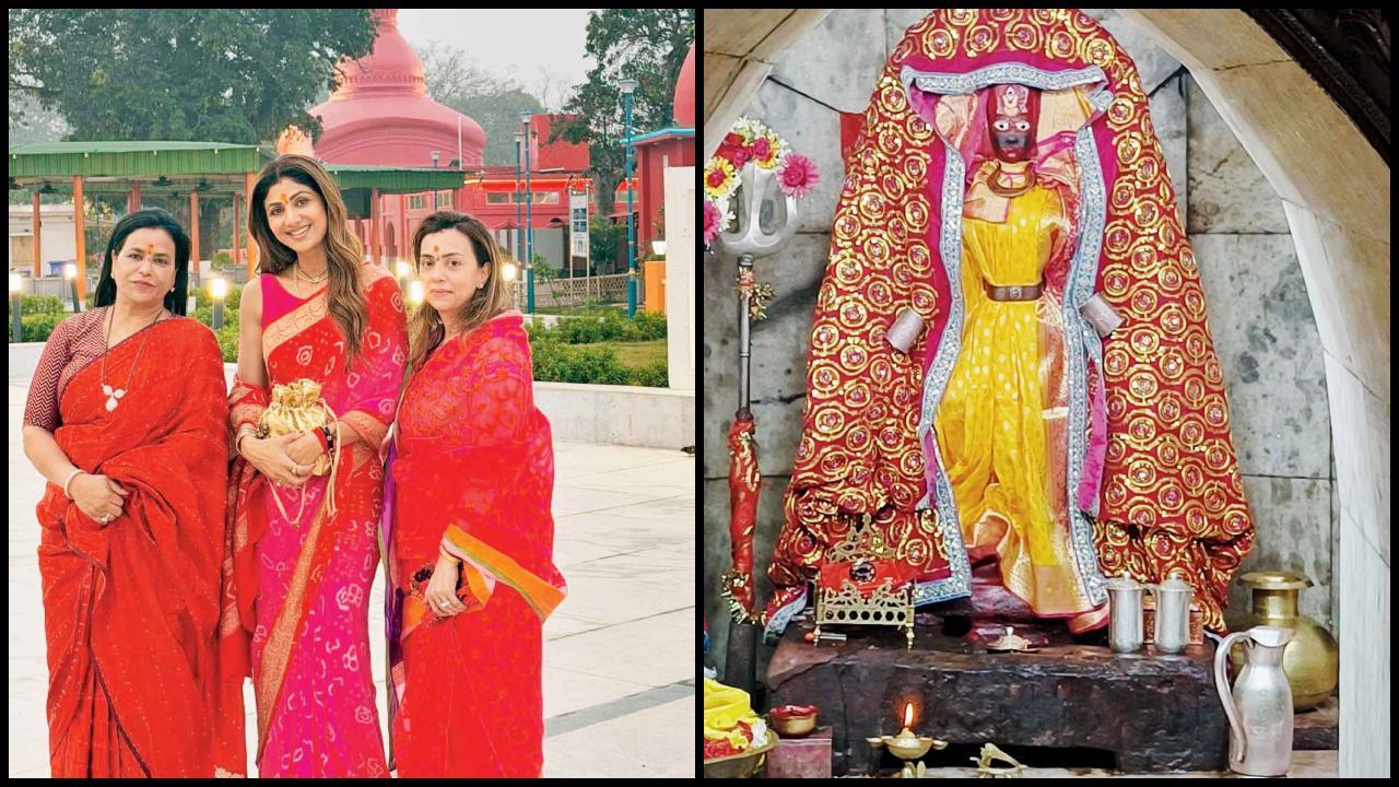 શિલ્પાએ પ્રસિદ્ધ ત્રિપુરાસુંદરી શક્તિપીઠ મંદિરમાં દર્શન કર્યાં