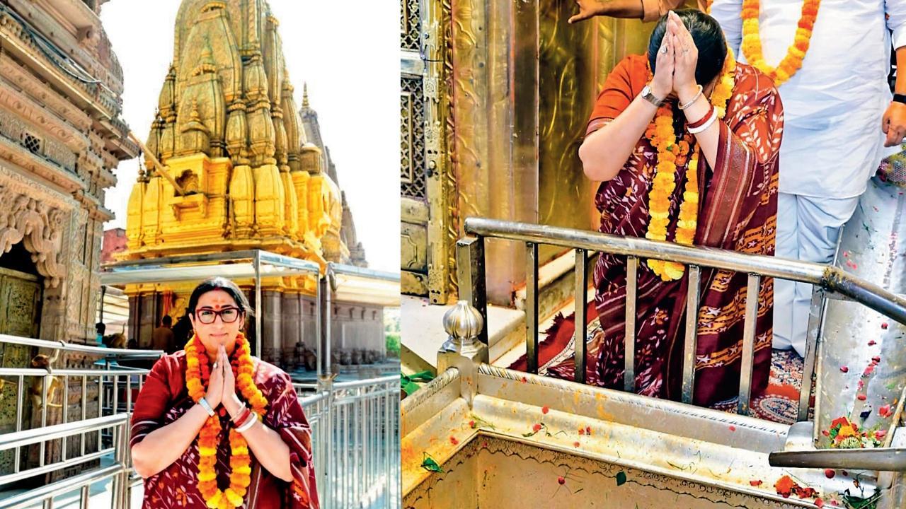 કાશી વિશ્વનાથનાં દર્શને પહોંચી સ્મૃતિ ઈરાની