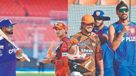 હૈદરાબાદના ઓપનર અભિષેક શર્મા સાથે ચર્ચા કરતો પંજાબનો કૅપ્ટન શ્રેયસ ઐયર