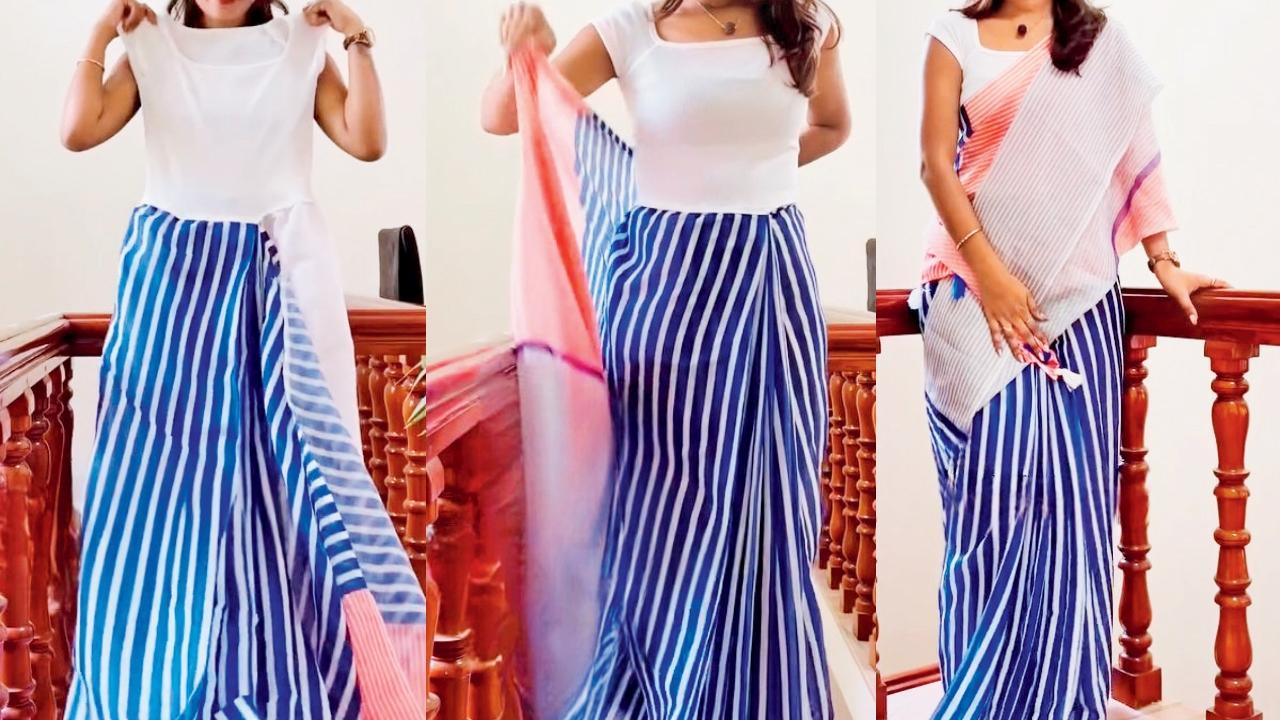 ટી-શર્ટ ગાઉન સાડી