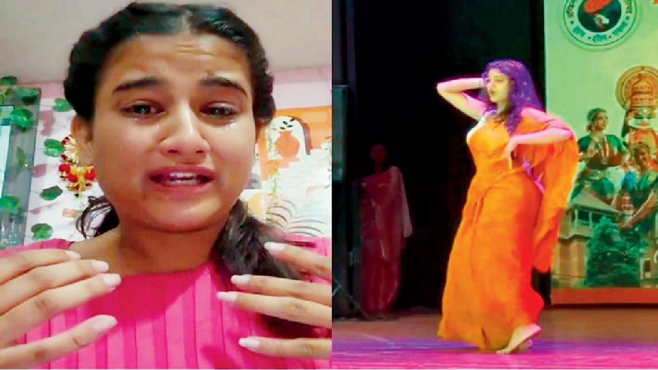 કલ્ચરલ કાર્યક્રમમાં ડાન્સ કરતી  અને ટીકા થયા પછી રડતો વિડિયો પોસ્ટ કરનારી વિદ્યાર્થિની