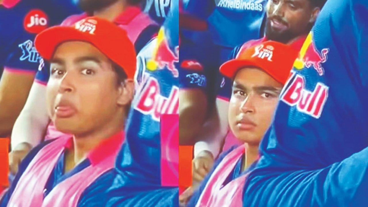 સોમવારે સનરાઇઝર્સ હૈદરાબાદ સામેની મૅચ દરમ્યાન લાઇવ કૅમેરા સામે જીભ દેખાડીને મશ્કરી કરતો જોવા મળ્યો હતો વૈભવ સૂર્યવંશી