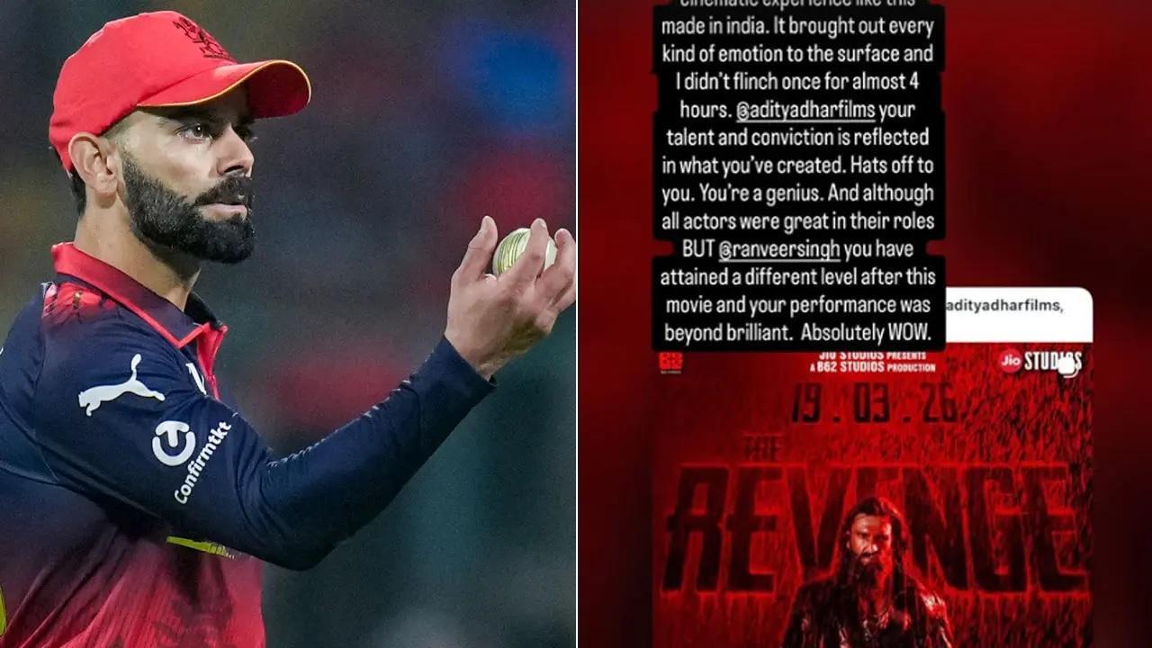 `ધુરંધર : ધ રિવેન્જ`ની પ્રશંસા કરતી સ્ટોરી પોસ્ટ કરી છે વિરાટ કોહલીએ