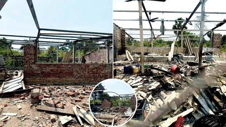 આગ બાદ આખી ફૅક્ટરીનો માત્ર કાટમાળ જ બચ્યો હતો.