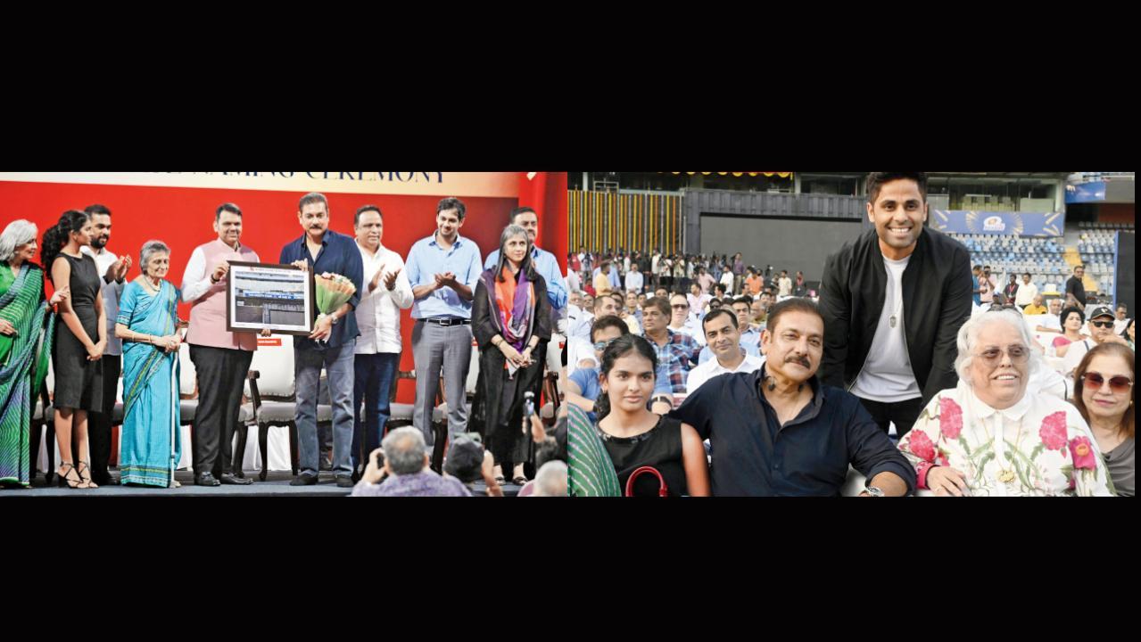 વાનખેડે સ્ટેડિયમમાં રવિ શાસ્ત્રીના સ્ટૅન્ડ સહિત ત્રણ ગેટનું નવા નામ સાથે અનાવરણ