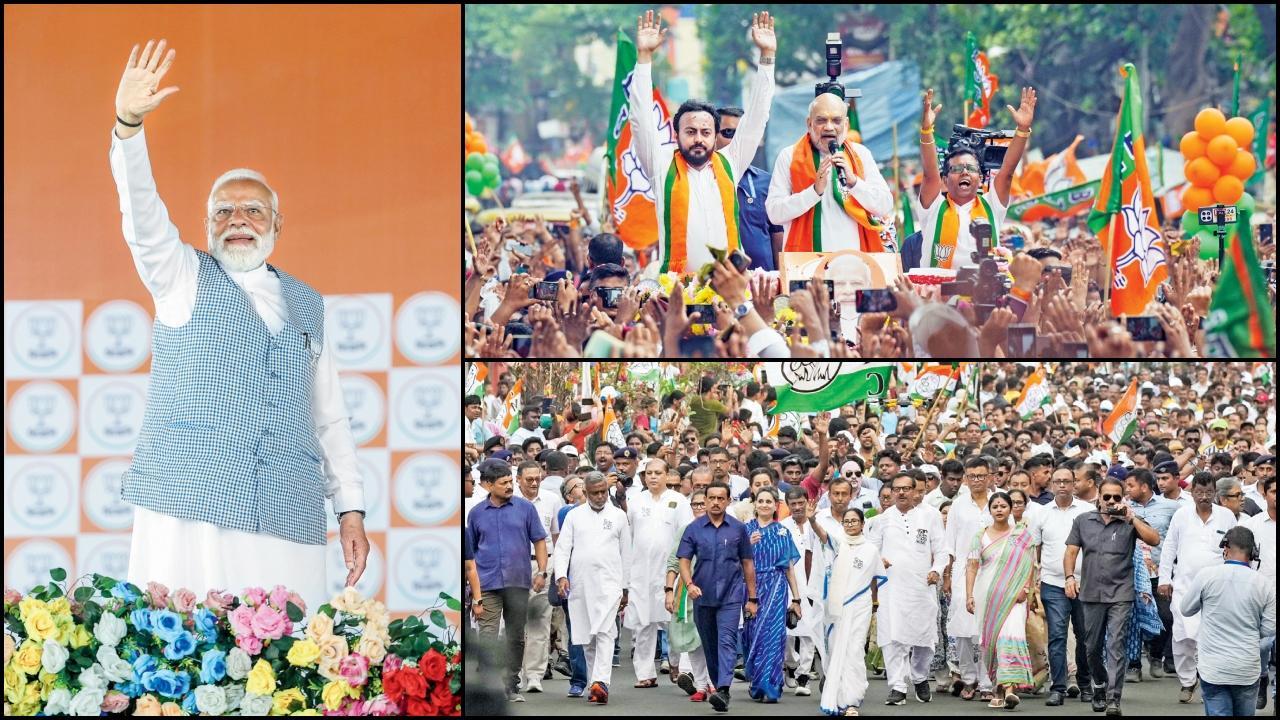 ગઈ કાલે નૉર્થ ૨૪ પરગણામાં પશ્ચિમ બંગાળની ચૂંટણીની છેલ્લી જનસભાને સંબોધી હતી નરેન્દ્ર મોદીએ. ગૃહપ્રધાન અમિત શાહે કલકત્તામાં ગઈ કાલે રોડ-શો કરીને શક્તિપ્રદર્શન કર્યું હતું. તૃણમૂલ કૉન્ગ્રેસનાં મમતા બૅનરજીએ કલકત્તામાં પોતાના જ મતવિસ્તાર ભવાનીપુરમાં હજારો સમર્થકો સાથે પદયાત્રા કરી હતી.