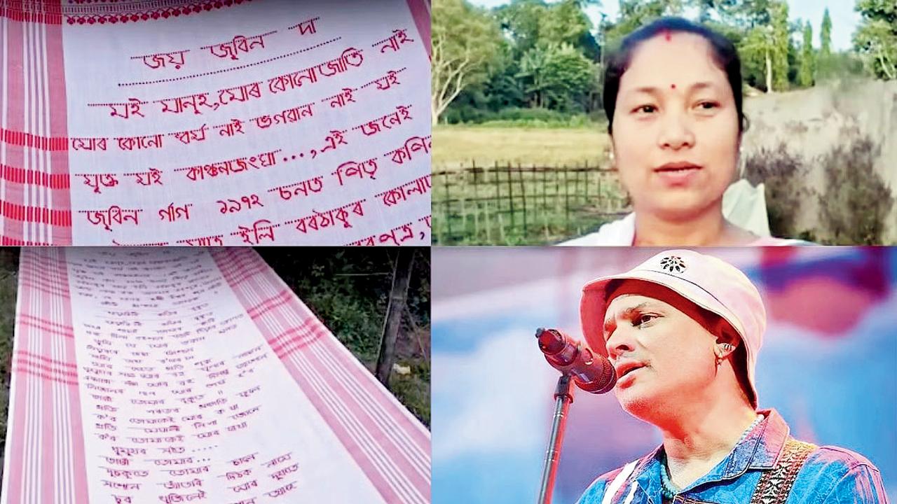 પચીસ ફુટના ગમોસા પર ઝુબીન ગર્ગનું ગીત વણીને સિંગરને અનોખી શ્રદ્ધાંજલિ આપી આસામની મહિલાએ