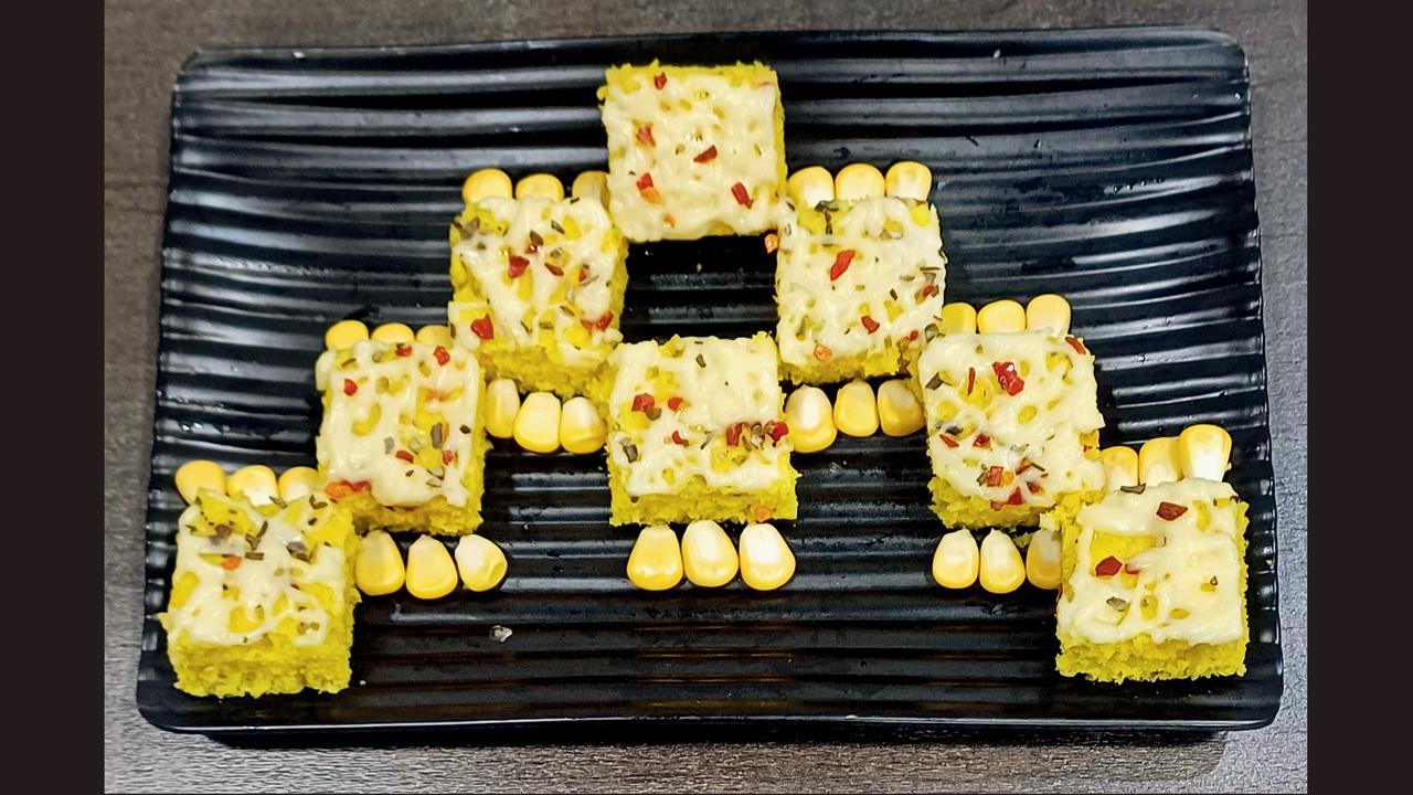 ચીઝી કૉર્ન ઢોકળાં