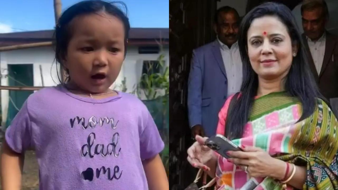 વાયરલ થયેલી બાળકી અને મહુઆ મોઇત્રા