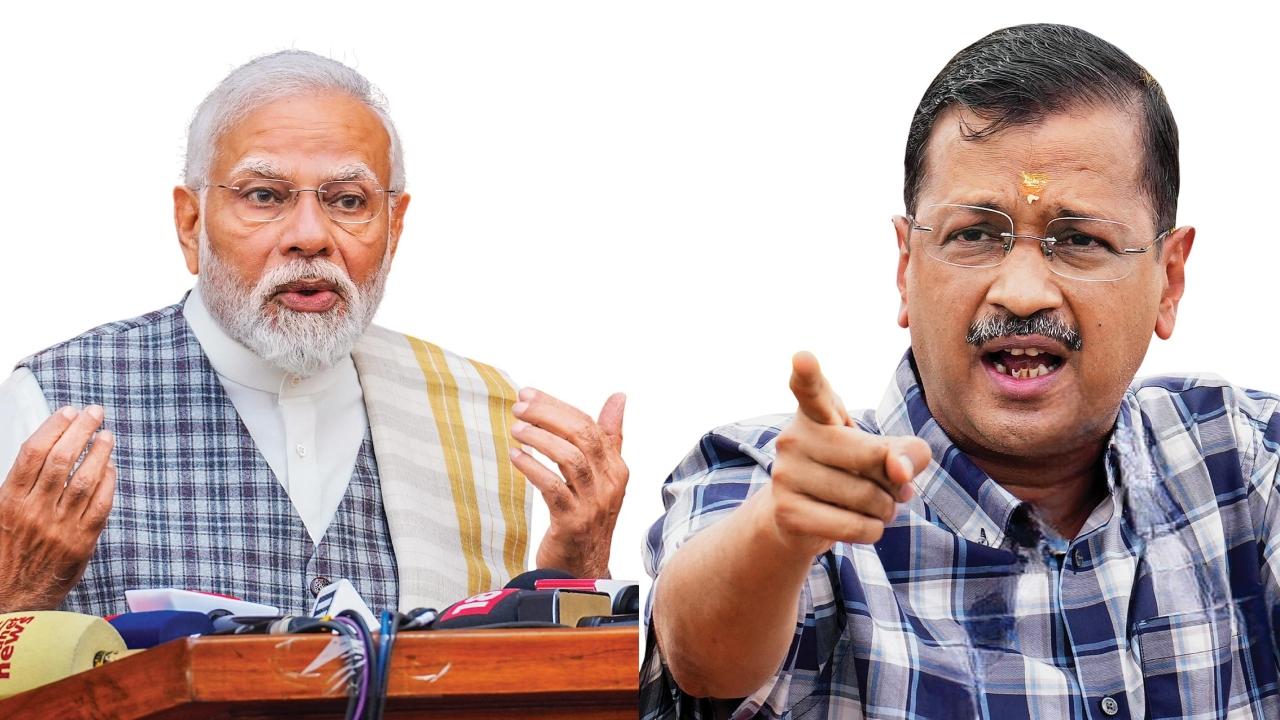 નરેન્દ્ર મોદી અને અરવિંદ કેજરીવાલ