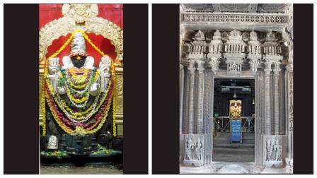 ડાબા હાથમાં શંખ અને જમણા હાથમાં ત્રિશૂળ સાથે હરિહરેશ્વર સ્વરૂપ.