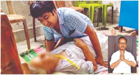 ગઈ કાલે TMCની ઑફિસ પર આશિષ બૅનરજીના મૃતદેહ પાસે આક્રંદ કરતા પરિવારજનો.
