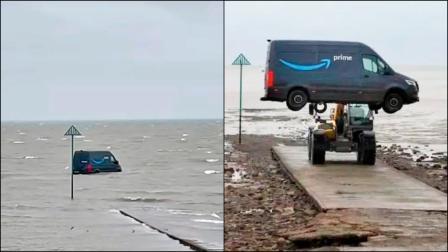 ઍમૅઝૉનની ડિલિવરી-વૅન લઈને GPSના ભરોસે જતો ડ્રાઇવર સમુદ્રમાં જઈને પટકાયો