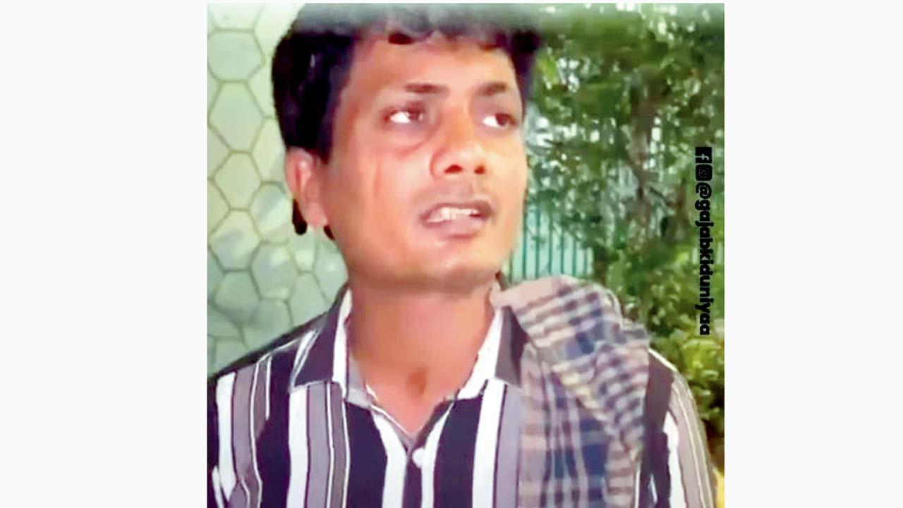 સોશ્યલ મીડિયા પર વાઇરલ થયેલો વિડિયો, જેમાં એક ફળવિક્રેતા અને તેણે ફ્રૂટ પર ઉંદર મારવાની દવા લગાડેલી દેખાય છે.