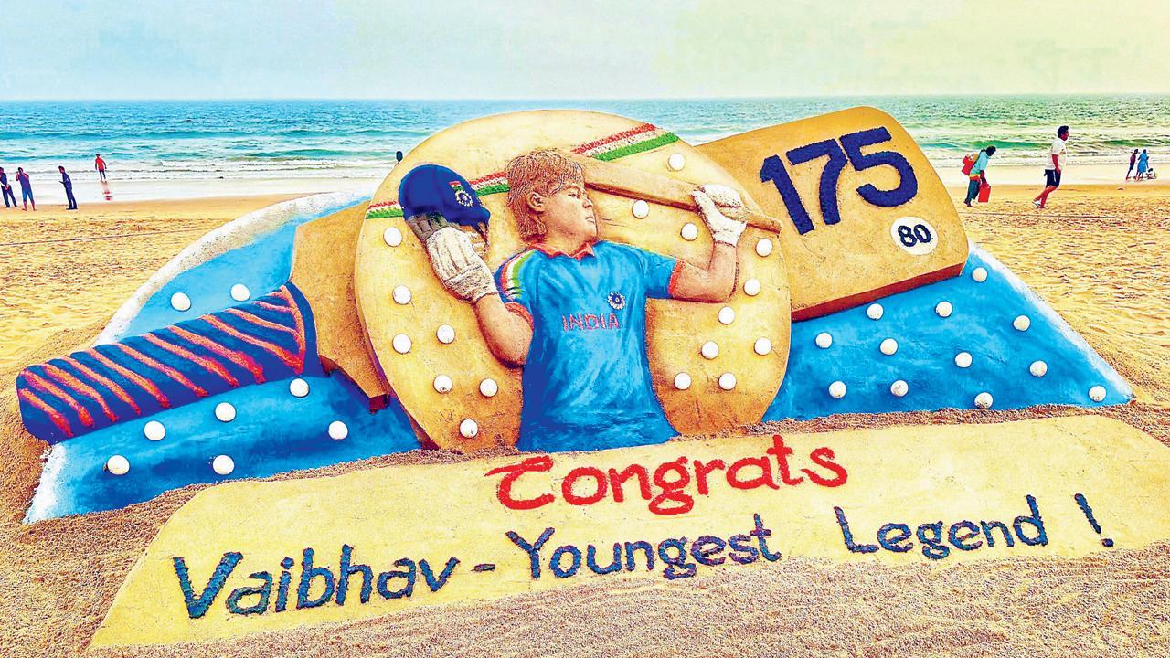 વૈભવ માટે તૈયાર કરેલું સ્પેશ્યલ સૅન્ડ-આર્ટવર્ક 