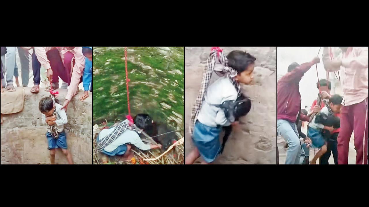 બકરી કૂવામાં પડી ગઈ તો બાળકને દોરડાથી બાંધીને નીચે ઉતાર્યું