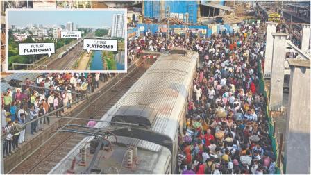 અહીં નવું પ્લૅટફૉર્મ બનશે. (તસવીર: સૌરભ રાઉત.) રવિવારે વિરાર સ્ટેશન પર મુસાફરોની ચિક્કાર ગિરદી. (તસવીર: નિમેશ દવે)