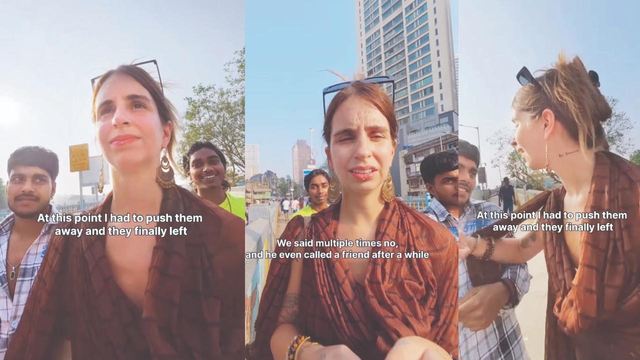 ફૉરેનર યુવતીએ પોસ્ટ કરેલો વિડિયો-ગ્રૅબ.