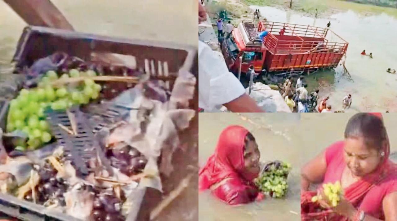 સ્થાનિકોએ એ ટોપલા લૂંટવા માટે નદીમાં ડૂબકી લગાવી દીધી