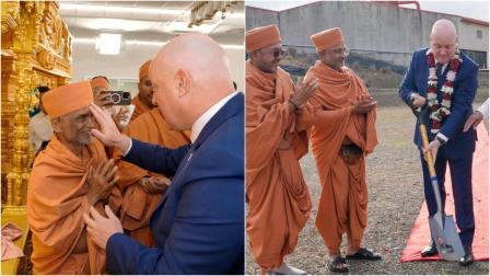 પૂજ્ય પ્રબોધ સ્વામીજી અને ન્યુઝીલેન્ડના પ્રધાન મંત્રી ક્રિસ્ટોફર લક્સન