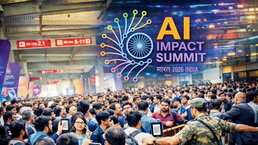દિલ્હીમાં આયોજિત AI ઇમ્પૅક્ટ સમિટમાં ઊમટેલી જનમેદની.