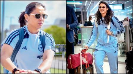 હૉબાર્ટના ઍરપોર્ટ પર ટીમ ઇન્ડિયા સાથે યાત્રા કરતી જોવા મળી કૅપ્ટન હરમનપ્રીત કૌર અને વાઇસ-કૅપ્ટન સ્મૃતિ માન્ધના.