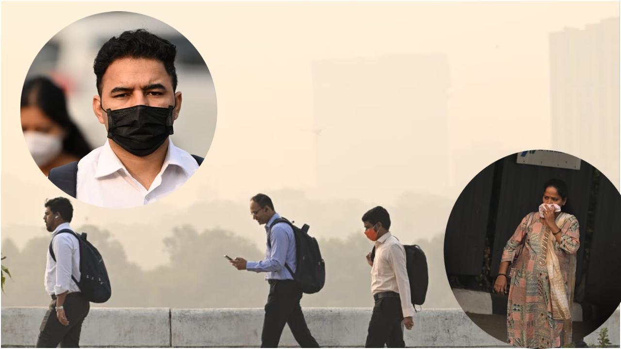 મુંબઈ: કોઈના મોઢા પર માસ્ક તો કોઈ રૂમાલ વડે ઢાંકી રહ્યું મોં-નાક!