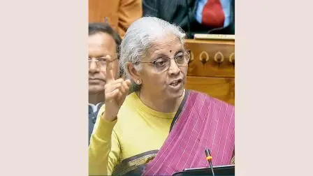 ગઈ કાલે બજેટ રજૂ કરતાં નિર્મલા સીતારમણ.