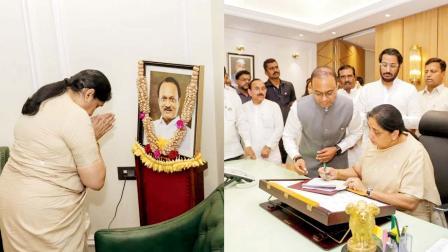 ડેપ્યુટી ચીફ મિનિસ્ટર સુનેત્રા પવારે  મંત્રાલયમાંથી તેમનું કામકાજ શરૂ કર્યું