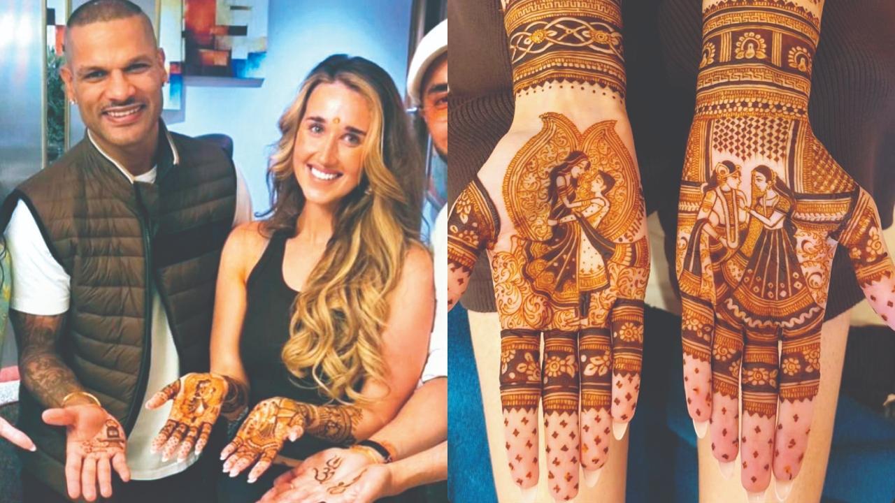 શિખર ધવનની વિદેશી દુલ્હનની મેંદી