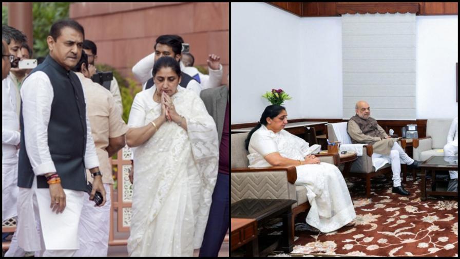 NCP સાંસદો સુનીલ તટકરે, પ્રફુલ પટેલ, જય પવાર અને પાર્થ પવાર પણ સુનેત્રા પવાર સાથે દિલ્હીની મુલાકાતે પહોંચ્યા હતા. (તસવીરો: એજન્સી)