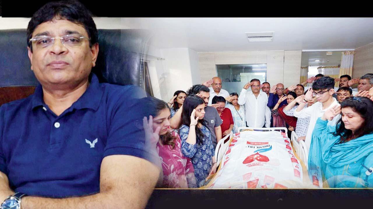 પરિવારજનો, ડોનેટ લાઇફ સંસ્થાના સભ્યો અને હૉસ્પિટલના સ્ટાફ દ્વારા તુષાર ઘેલાણીને સલામી આપવામાં આવી હતી.