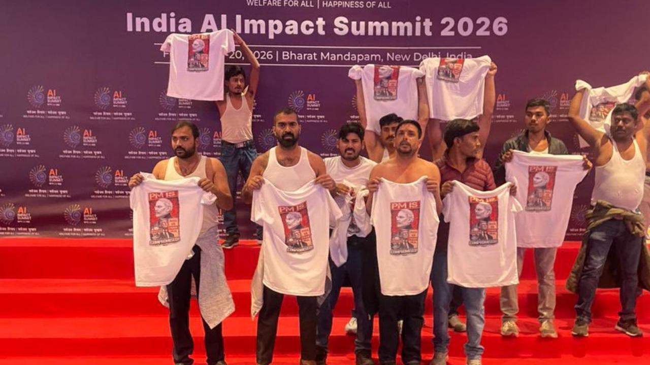 AI સમિટમાં કૉંગ્રેસના નેતાઓએ ટી-શર્ટ ઉતારી વિરોધ કર્યો હતો, હવે પોલીસે કરી ધરપકડ