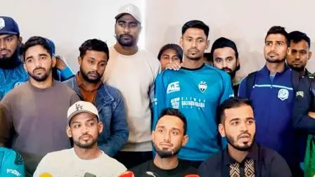 બંગલાદેશ ક્રિકેટર્સ વેલ્ફેર અસોસિએશનની પ્રેસ-કૉન્ફરન્સમાં હાજર રહ્યા હતા મુસ્તફિઝુર રહમાન સહિતના સ્ટાર પ્લેયર્સ.