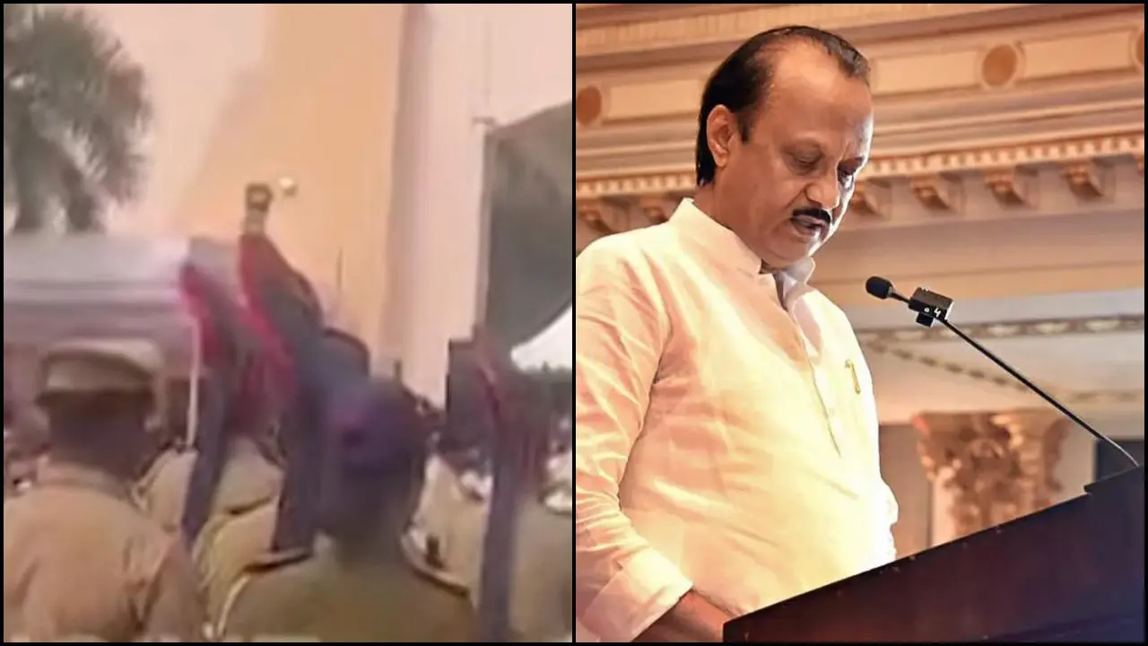 વાયરલ વીડિયોમાંથી સ્ક્રીન શૉટ અને અજીત પવાર (તસવીર: સોશિયલ મીડિયા)