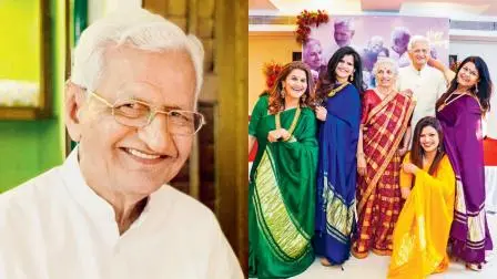 ભગવાનજી રૈયાણી પત્ની પ્રવીણાબહેન અને ચાર દીકરીઓ સાથે