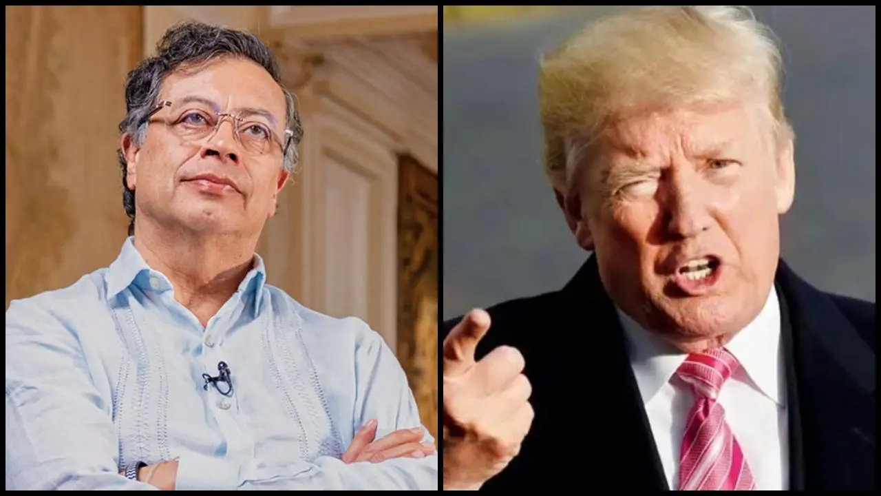 કોલંબિયાના રાષ્ટ્રપતિ ગુસ્તાવો પેટ્રો અને અમેરિકાના રાષ્ટ્રપતિ ડોનાલ્ડ ટ્રમ્પ