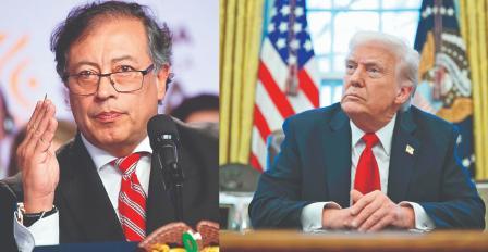 કોલંબિયાના પ્રેસિડન્ટ ગુસ્તાવો પેટ્રો અને ડોનલ્ડ ટ્રમ્પ