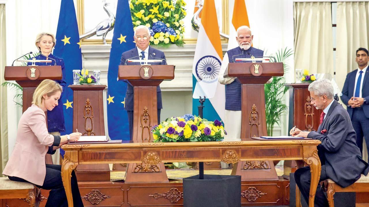 ભારત અને યુરોપિયન યુનિયન (EU) વચ્ચે ૧૮ વર્ષની વાતચીત બાદ ગઈ કાલે ફ્રી ટ્રેડ ઍગ્રીમેન્ટ (FTA) થઈ ગયું છે