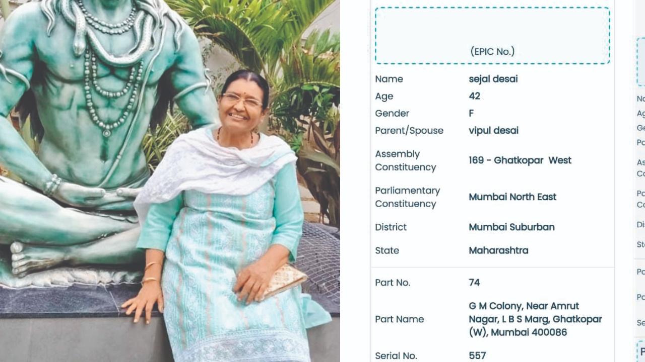 સરોજ દેસાઈ અને તેમનું વોટિંગ કાર્ડ.