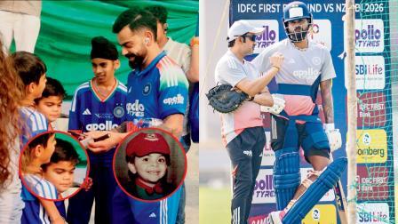 વિરાટ કોહલીને મળ્યો ચીકુનો હમશકલ અને પ્રૅક્ટિસ દરમ્યાન વાઇસ-કૅપ્ટન શ્રેયસ ઐયર સાથે વાતચીત કરતો કોચ ગૌતમ ગંભીર.