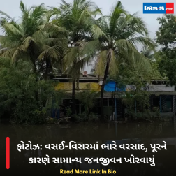 ફોટોઝ: વસઈ-વિરારમાં ભારે વરસાદ, પૂરને કારણે સામાન્ય જનજીવન ખોરવાયું