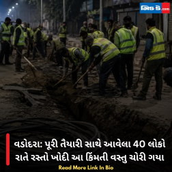 વડોદરા: પૂરી તૈયારી સાથે આવેલા 40 લોકો રાતે રસ્તો ખોદી આ કિંમતી વસ્તુ ચોરી ગયા