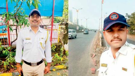 ઍક્સિડન્ટમાં ઘાયલ થયેલી વ્યક્તિને CPR આપીને બચાવી લેનારો કૉન્સ્ટેબલો.
