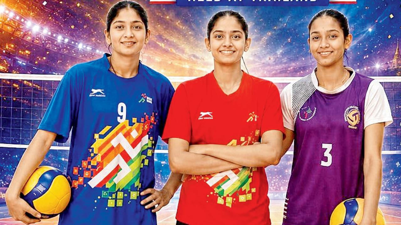 વૉલીબૉલ ટીમમાં પસંદગી પામનાર ગુજરાતની ગર્લ્સ અર્પિતા વાઢેર, રાજલ વાળા અને ફોરમ કગથરા
