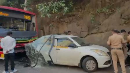 ટક્કર વાગતાં કૅબનો પાછળનો ભાગ ચગદાઈ ગયો હતો.