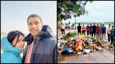 ગુલશન અને મયૂરી માનવાણી. ગુલશન અને મયૂરીના સ્વયંસેવકોએ તાજેતરમાં ૧૧ દિવસના અભિયાનમાં ૫૦ ટન જેટલો કચરો એકત્રિત કરીને ઍનો નિકાલ કર્યો હતો. 